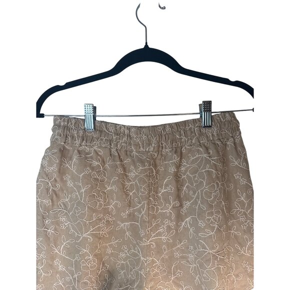 2/$30 ZARA Size 28 Beige White Embroidered Floral Dainty Shorts - Picture 8 of 13